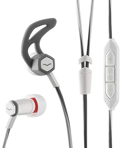 V-MODA Forza In-Ear Hybrid Sport Headphones with 3-Button Remote and Microphone - Apple Devices, White