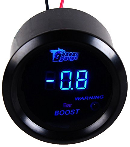 Mintice 12V Auto 2 52mm Universale Digitale LED Blu Leggero Manometro Pressione Turbo Boost Bar Indicatore Calibro di Auto Motore Misuratore Meter