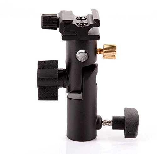 Type E Professional Universal Light Stand Swivel Hot Shoe Flash Holder Mount with Umbrella Holder for Canon and Nikon DSLR (I)