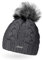 Neverless Damen Strick-Mütze gefüttert mit Kunstfell-Bommel, Winter-Mütze, Bommelmütze, dunkelgrau Unisize