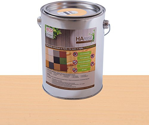 Bio Holzschutz farbig Sand Holzschutzlasur HAresil Color 2kg Eimer Wetterschutzfarbe Dauerschutzfarbe matt Holzwurmfrei,Pilzbekämpfung für Innen und Außen (Sand)
