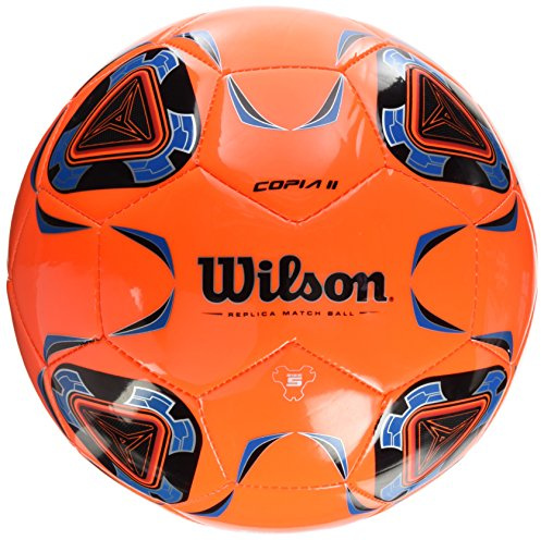 Wilson Unisex Adult Copia ll Soccer Ball Replica Design Of The New Forte Fybrid, Orange/Blue, 5