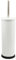 Harbour Housewares Toilet Brush and Holder - White - Pack of 1 - Round Toilet Bowl Brush & Holder Stainless Steel Bathroom Deep Cleaning Scrub