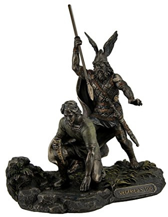 Nibelungenlied Siegfried 's Tod Hagen Killing Siegfried Bronze Finish Statue