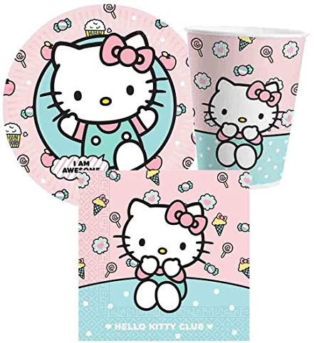 IRPot - KIT N 2 COORDINATO COMPLEANNO HELLO KITTY HEARTS