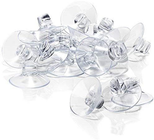 com-four® 20x Saugnapf mit Kabel-Schlitz für Lichterkette und Fenster-Dekoration - Starke Fenster-Noppen zur Fensterbefestigung für Weihnachten, Ostern, Herbst, Silvester - Saugnapfhalter Ø 45 mm