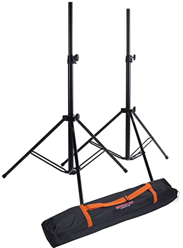 MUSIC STORE Box-3 PRO Set, Stahl-Boxenstative mit Tasche, Höhenverstellbar, Belastbarkeit 50kg