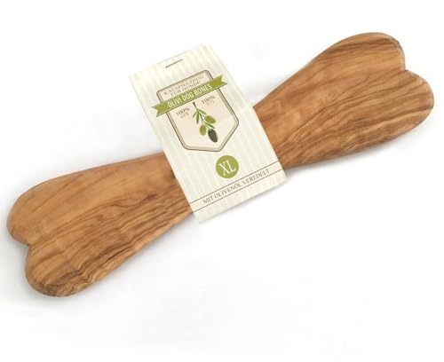 Hunde Kauknochen Spielzeug aus Olivenholz mit Olivenöl veredelt (XL)