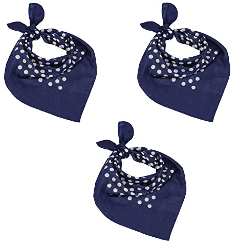 Betz 3er Pack XL Nickituch Bandana Kopftuch Halstuch Punktemuster Größe ca. 60 x 60 cm 100% Baumwolle Farben: hellblau, dunkelblau (dunkelblau)