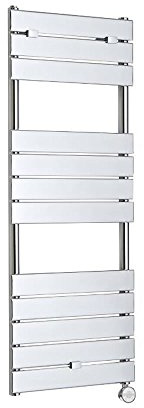 Milano Lustro 400W Chrome Flat Panel Electric Heated Towel Rail - 1213mm x 450mm
