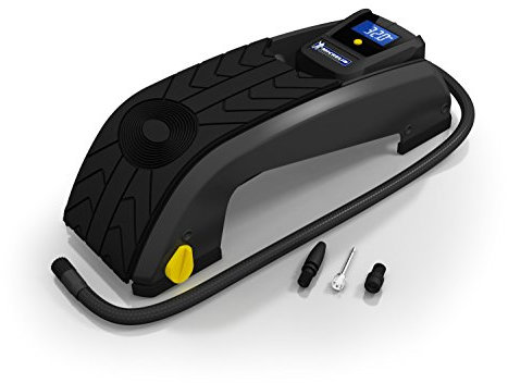 MICHELIN 12208 Digital Single Barrel Foot Pump with Rubber Feet (Black)