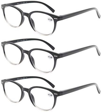 MODFANS Women Reading Glasses 1.25 3 Pair Stylish Ladies Readers with Comfort Spring Hinge Pattern Design for Fashion Women Reading Pouch Included