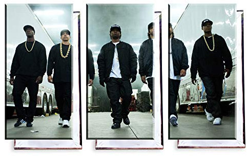 Unified Distribution Straight Outta Compton - Dreiteiler (120x80 cm) Kunstdruck auf Leinwand • erstklassige Druckqualität • Dekoration • Wandbild