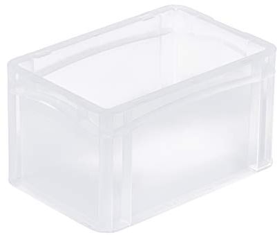 aidB Eurobox BASICLINE transluzent, 300 x 200 x 170 mm, Griffe geschlossen, transluzente Plastikbox aus durchsichtigem Kunststoff, durchsichtige Box, ideal für die Industrie, 1 St.
