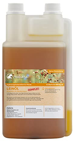 Makana Leinöl KOMPLEX für Pferde, 1l Dosierflasche