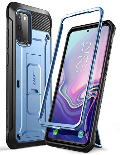 SUPCASE Unicorn Beetle Pro Series für Galaxy S20 5g (Version 2020), schützende, doppelschichtige, robuste Hülle mit Holster und Ständer ohne integrierten Displayschutz (Metallicblau)