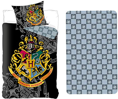 SETINO Harry Potter, set copripiumino 140 x 200 cm + federa 63 x 63 cm + lenzuolo con angoli 90 x 200 cm
