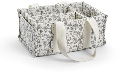 Elodie Details Diaper Caddy Organizer, Windel Organizer Tragbar mit Herausnehmbaren Fächern, Wickeltisch Organizer Waschbar mit Griffen, Aufbewahrung für Baby & Nursery, Baumwolle – Garden Leo Toile