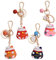 VALICLUD 4 Stücke Glückskatze schlüsselanhänger Winkekatze Schlüsselbund Maneki Neko Katze Glücksbringer Anhänger mit Schlüsselring Schlüsselhalter Glöckchen Schlüsselkette Geschenk