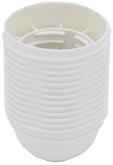 E27 Fassung Weiß M10x1 ISO-Feingewinde Thermoplast m. Gewindemantel für Glühlampen u. LED 3-teilig schraubar