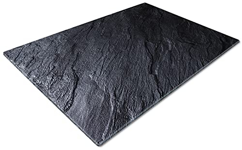 Chopping Board | Glass Chopping Boards for Kitchens | Glass Worktop Savers for Kitchen | Cutting Boards for Kitchen | Chopping Board Non Slip | Small Chopping Board | Black Grey Slate Effect