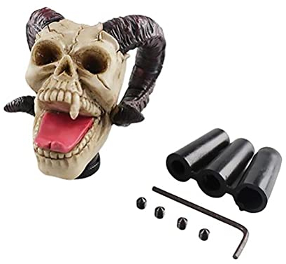 Dapuly Auto Persönlichkeit Modifizierter Schaltkopf, Halloween Totenkopf Universal Auto Styling Manuelles Getriebe Schaltknauf Schalthebel Hebel mit 8mm / 10mm / 12mm Schläuche