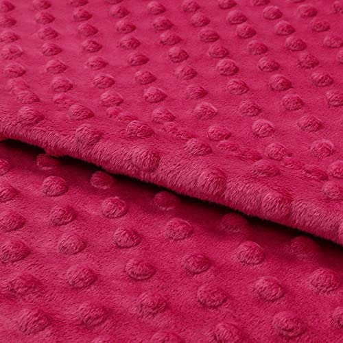 Fabreco PUNKT Deko-Stoff mit Noppen, Meterware 0,5lfm - 160cm breit, 300 g/m2, Plüschstoff für Kinderdecken, Spiel- und Krabbeldecken, Sofa- und Kopfkissen, Maskottchen - Fuchsie 34