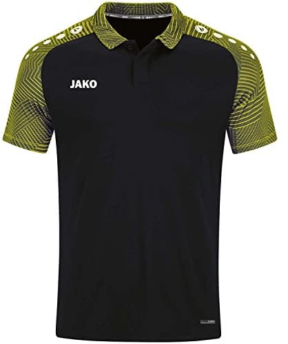 JAKO Herren Poloshirt Performance, Schwarz/Soft Yellow, 3XL