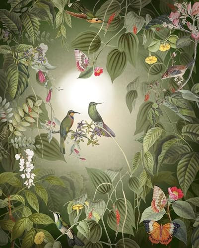 Komar WTD Mantiburi Papier peint photo non tissé Motif oiseaux sauvages 200 x 250 cm Largeur 50 cm