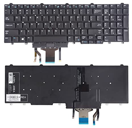 SUNMALL Replacement Keyboard with Backlit and Trackpoint Compatible with Dell Latitude E5550 P37F E5570 P48F E5580 E5590 E5591 5550 5570 5580 P60F 5590 5591
