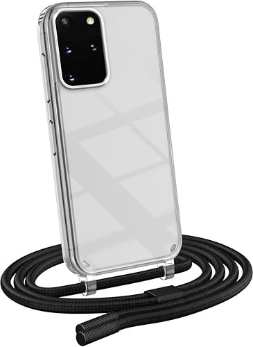 MyGadget Handykette für Samsung Galaxy S20 Plus - [ Hülle mit Band abnehmbar & verstellbar ] - Handyhülle mit Handyband zum Umhängen Schnur Case Schutzhülle - Schwarz
