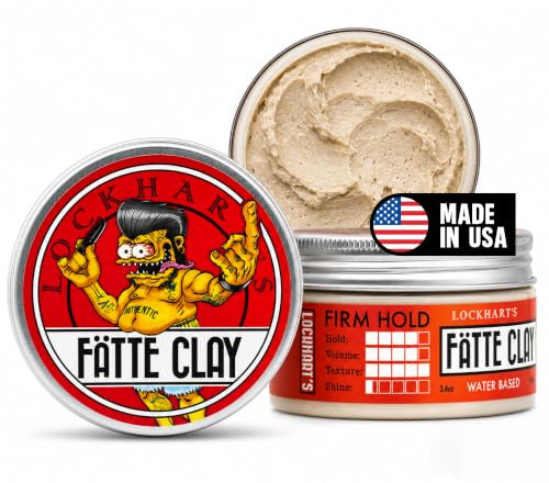 Lockhart's Fätte Clay – Pomade für Männer (96.4 g) – Ganztägiger Halt, natürliches Finish, Wahnsinnige Textur und Volumen – glatte, einfache Anwendung – Wicked Halt ohne das knusprige Haar