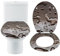 AQS INTERNATIONAL - Novelty Solid Luxury Wooden Toilet Seat- Oval Shaped, Durable MDF 3D Effect Printed Design, Stainless Steel Adjustable Hinges, Loo WC Toilet Seat (Water Drop Design)