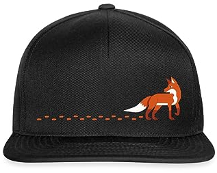 Spreadshirt Fuchs Und Fuchsspur Natur Wandern Snapback Cap, One Size, Schwarz/Schwarz