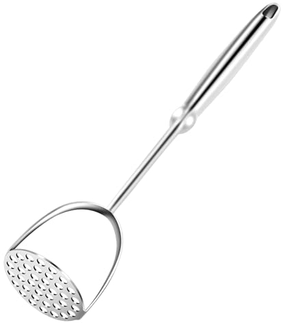 Potato Masher,Stainless Steel Mashed Potatoes Masher with Long Handle for Beans,Avocado,Fruit,Vegetables.One Piece Construction Heavy Duty Masher Kitchen Tool