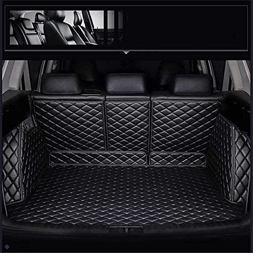 Auto Leder Kofferraummatten für Jeep Compass 2017-2021, Voll Umgeben Kofferraum Cargo Palette Wasserdicht rutschfest Kofferraumwanne Schutzmatte,Black
