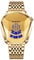 JewelryWe Herrenuhr Edelstahl Uhren Herren - Gold Analog Quarz Armbanduhr mit Edelstahl Armband 30 wasserdichte Kein Zeiger Konzeptuhr Motorrad Uhr für Männer Junge