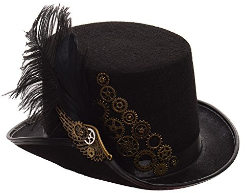 GRACEART Unisex Steampunk Hut Steampunk Zylinder Hut für Männer oder Frauen (DE/NL/SE/PL, Alphanumerisch, L, Style-24)