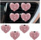 JNNJ 4 Pezzi Clip Di Sfiato per Deodorante per Auto, Clip Deodorante a Forma Di Cuore, Bling Clip Deodorante Aria, Clips Auto Con Strass Diffusore Di Olio Essenziale per Auto Donna(Rosa)