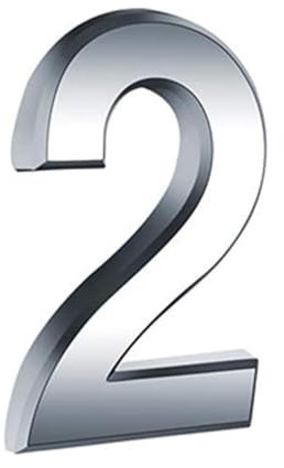 Door Numbers 3 Inches 3D Self Adhesive Mailbox Numbers for Street House Mailbox Apartment Hotel Courtyard (Silver-2)