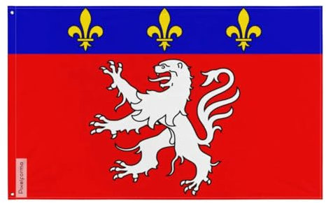 Drapeau Grand Lyon Plusieurs Tailles en Polyester 96x144cm 2. 2 œillets à gauche