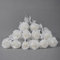 Laelfe 12 Pcs Pure White Artificial Roses, Fake Silk Rose Flowers with White Stems for Wedding Bridal Bouquet Home Party Arrangment Hotel Garden Decoration