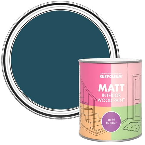 Rust-Oleum Blue Interior Wood Paint in Matt Finish - Commodore Blue 750ml