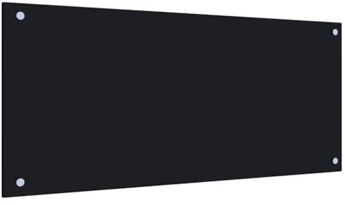 AUVYI Pannello Posteriore da Cucina in Vetro Temperato, 90 x 40 cm, Nero, Paraspruzzi in Vetro