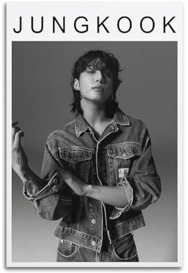 AURX Jungkook Poster, Wandkunst, Leinwandgemälde, Wohnzimmer, Schlafzimmer, Heimdekoration, Büro, Wandposter, Fitnessstudio, Kunstmalerei, 30 x 45 cm