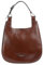 The Bridge Handtasche, Schultertasche, Tragetasche für Damen aus glattem Leder, Braun mit verstellbarem Schultergurt, 34 x 30 x 10 cm