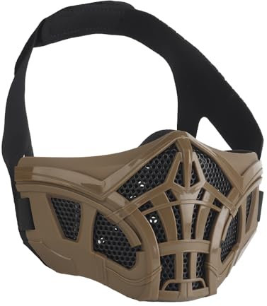 Koyheng Taktische Airsoft Maske, Einstellbarer halber Gesichtsschutz Scorpion Atmungsaktives Mesh Silikon Maske