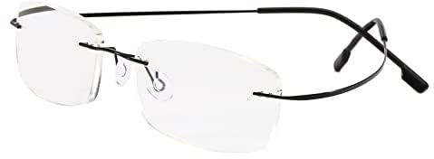 Viseng Randlose Lesebrille Ultraleicht Titanlegierung Rahmenlose Lesehilfe für Herren und Damen Anti Blaulicht Modische Brillen 2.5