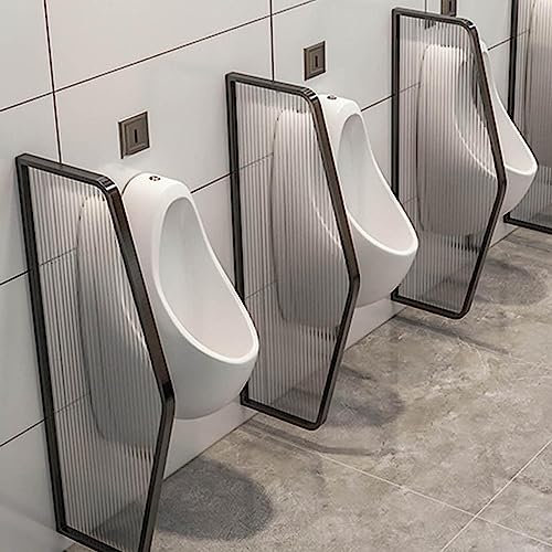 KJZQXYX Urinal-Trennwand-Schutzwand, 42 x 110 cm, Wandmontage, öffentliche Toilette, Urinal-Schallwand, modernes, einfaches Badezimmer, Urinal-Sichtschutz, Toiletten-Trennwand (Black 3 pcs)