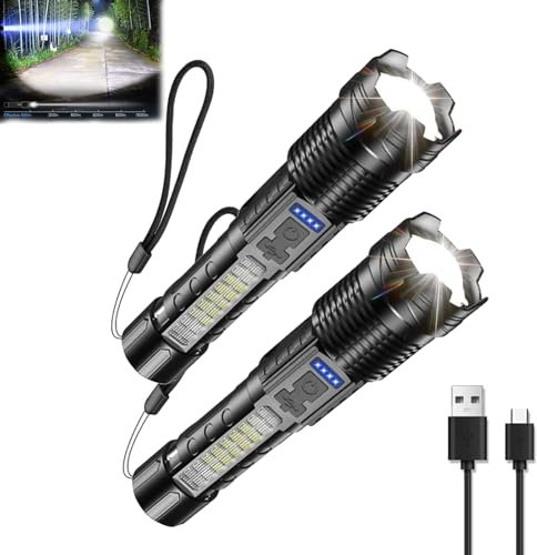 Observatioy White Laser Flashlight - Rechargeable Outdoor Lighting With COB Warning Side Work Light for Camping (2)